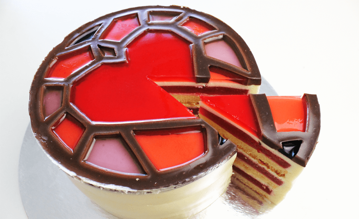 Dragon Age inspired Stained Glass Heart Cake