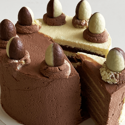 Easter Half and Half Cake