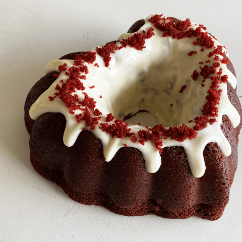 Red Velvet Heart Bundt Cake